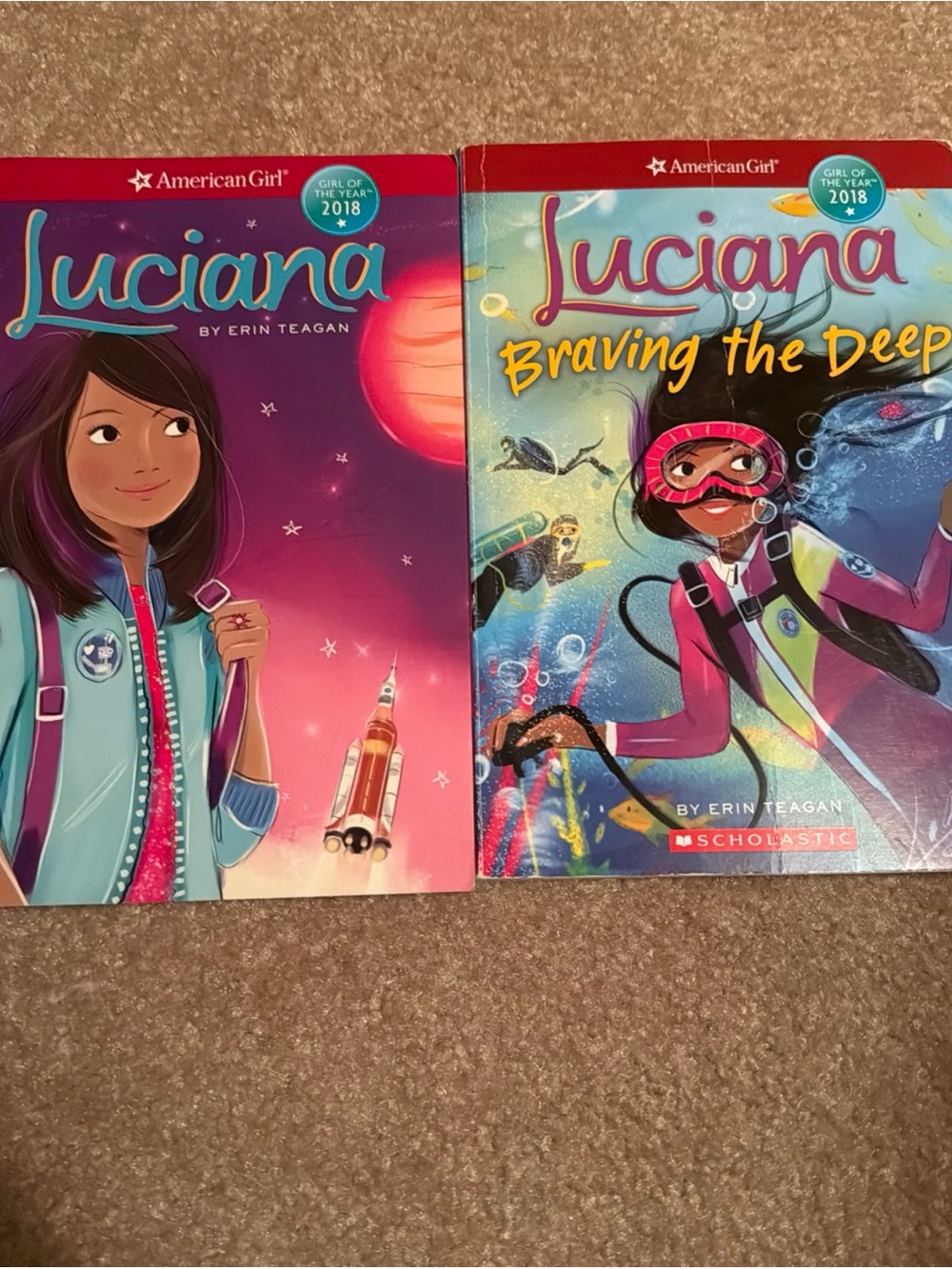 American Girl Luciana Chapter Book Duo - Pink & Teal Covers
